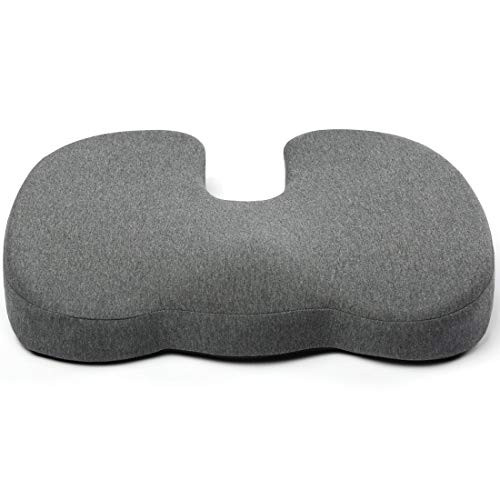 Art3d Premium Orthopedic Memory Foam Coccyx Seat Cushion Tailbone Pain, Sciatica Back Pain Relief, Office Chair Wheelchair Car Seat Cushion, Dark Gray