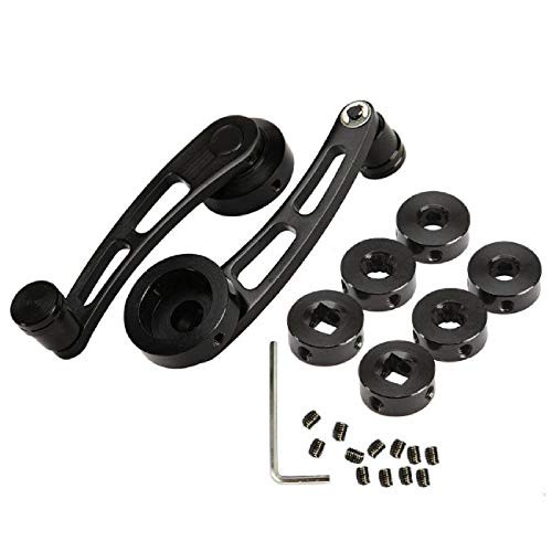 AUXMART 2Pcs Universal Aluminum Alloy Car Window Handle Winder Riser Replacement Winder Crank Riser Kit