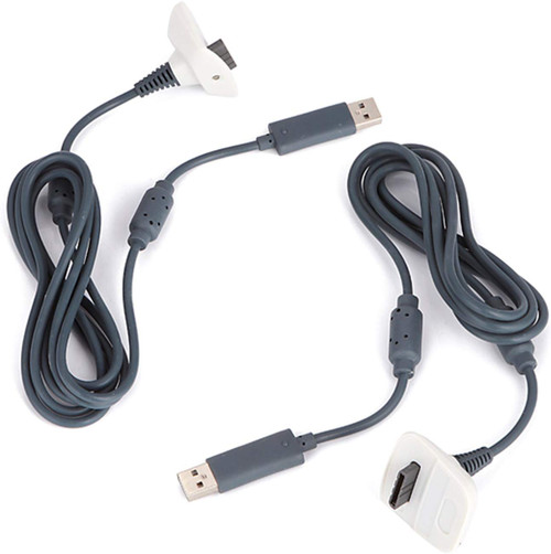 HDE Xbox 360 Play and Charge Kit Replacement USB Charging Cable for Xbox 360 Wireless Game Controllers (White 2pk)