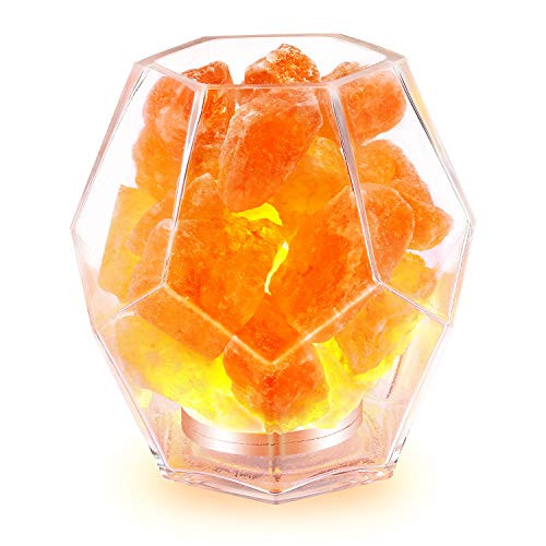 Himalayan Salt Lamp, INLIFE Small Natural Himilian Hymalain Pink Salt Rock Lamps, USB Hymilian Sea Salt Crystals Night Light with Dimmer Switch and Air Purifier (Pink)