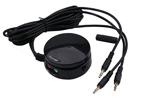 Yeeco Computer Speaker Headset Volume Control, Audio Controller Switchable Switch Converter Volume Knob Regulator Adjuster with 3.5mm Microphone Interface & 5 Feet Cable