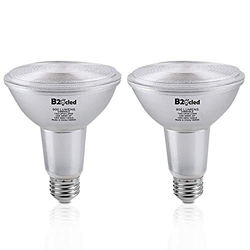 B2ocled Par30 Flood Long Neck Halogen Light Bulb 12W(75 Watt Equivalent)-Dimmable-Warm White 3000K-E26/E27 Base-LED Flood Light Bulbs for Indoor/Outdoor-2 Pack