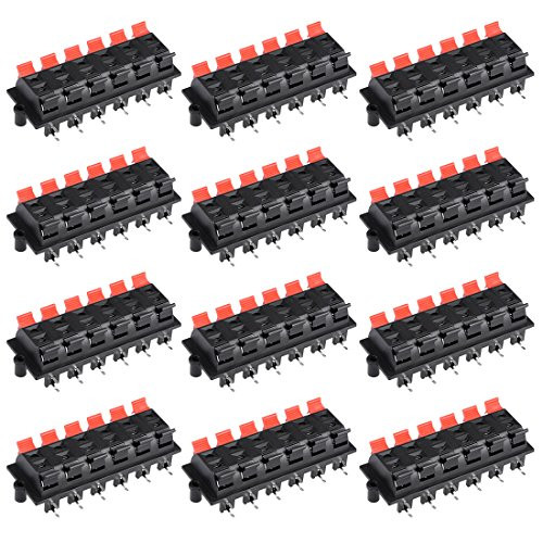 uxcell 12pcs 12 Way Jack Socket Spring Push Release Connector Speaker Terminal Strip Block