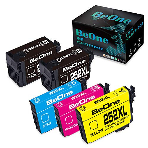 BeOne Remanufactured Ink Cartridge Replacement for Epson 252 XL 252XL T252XL for Workforce WF-3620 WF-3640 WF-7110 WF-7610 WF-7620 WF-7210 WF-7710 WF-7720 Printer (5-Pack)