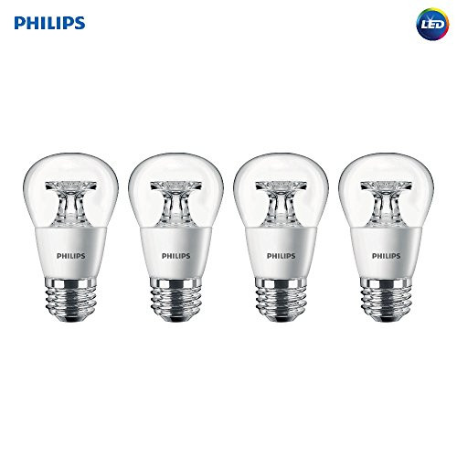 Philips LED Dimmable A15 Soft White Light Bulb with Warm Glow Effect 450-Lumen, 2700-2200-Kelvin, 5.5-Watt (40-Watt Equivalent), E26 Base, Clear, 4-Pack