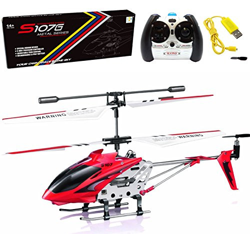 Cheerwing S107/S107G Phantom 3CH 3.5 Channel Mini RC Helicopter with Gyro Red
