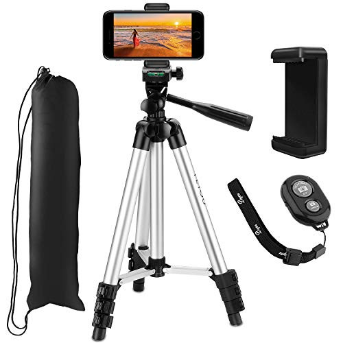Phone Tripod, PEYOU 50" Aluminum Lightweight Camera Tripod + Wireless Remote + Universal Smartphone Holder Mount Compatible for iPhone XS Max XR X 8 7 6 6S Plus,for Galaxy Note 9 8 S10 S9 S8 Plus S10e Phone Tripod, PEYOU 50" Aluminum Lightweight Camera Tripod + Wireless Remote + Universal Smartphone Holder Mount Compatible for iPhone XS Max XR X 8 7 6 6S Plus,for Galaxy Note 9 8 S10 S9 S8 Plus S10e