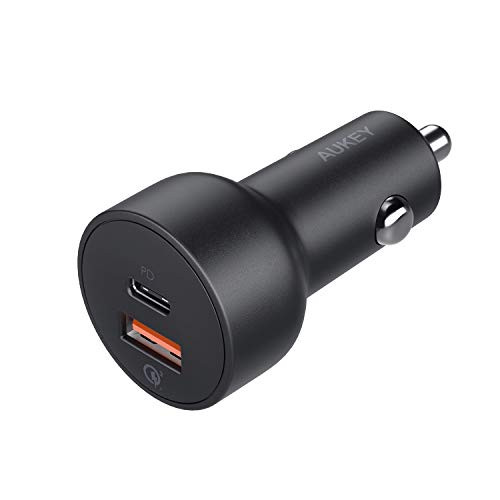 AUKEY 36W USB-C PD Car Charger, 18W Power Delivery & Quick Charge 3.0 Ports for Google Pixel 2 XL, iPhone Xs/Max/X, Samsung Galaxy S9 and More AUKEY 36W USB-C PD Car Charger, 18W Power Delivery & Quick Charge 3.0 Ports for Google Pixel 2 XL, iPhone Xs/Max/X, Samsung Galaxy S9 and More