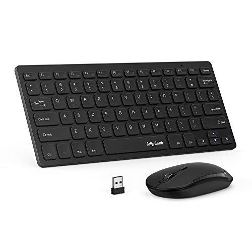 Wireless Keyboard Mouse, Jelly Comb Ultra Thin Compact Portable Small 2.4GHz Wireless Keyboard and Mouse Combo Set for Windows, PC, Computer, Laptop, Notebook, Desktop