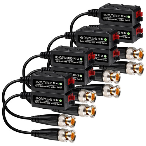 VIMVIP [Upgraded] 4 Pairs Split Joint Mini CCTV BNC HD-CVI/TVI/AHD Passive Video Balun Transceiver