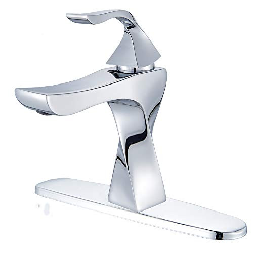 Votamuta Single Handle Deck Mounted New Bathroom Basin Sink Vanity Faucet Chrome Finish Tap