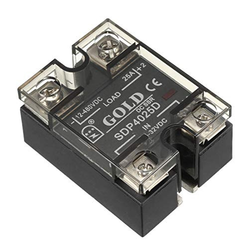 uxcell SDP4025D3.5-32VDC to 12-480VDC 25A Single Phase Solid State Relay Module DC to DC