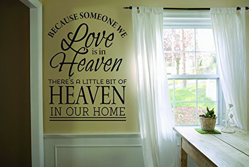 Design with Vinyl RAD 799 1 Because Someone We Love is in Heaven There's A Little Bit of Heaven in Our Home Memorial Quote Wall Decal, Black, 12 x 18" Design with Vinyl RAD 799 1 Because Someone We Love is in Heaven There's A Little Bit of Heaven in Our Home Memorial Quote Wall Decal, Black, 12 x 18"