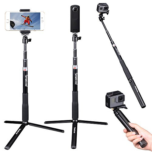Smatree Telescoping Selfie Stick with Tripod Stand Compatible for GoPro Hero Fusion 7/6/5/4/3+/3/Session/GOPRO Hero (2018)/Cameras,DJI OSMO Action,Ricoh Theta S/V,Compact Cameras and Cell Phones