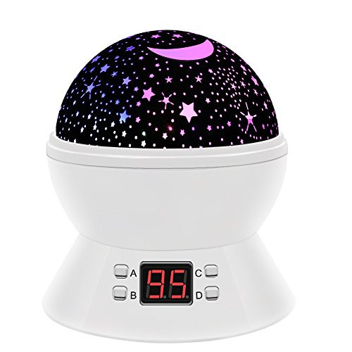SCOPOW Colorful Constellation Star Sky Kids Night Projector Lamp with LED Timer, Auto-Shut Off and 360 Degree Rotation, White SCOPOW Colorful Constellation Star Sky Kids Night Projector Lamp with LED Timer, Auto-Shut Off and 360 Degree Rotation, White