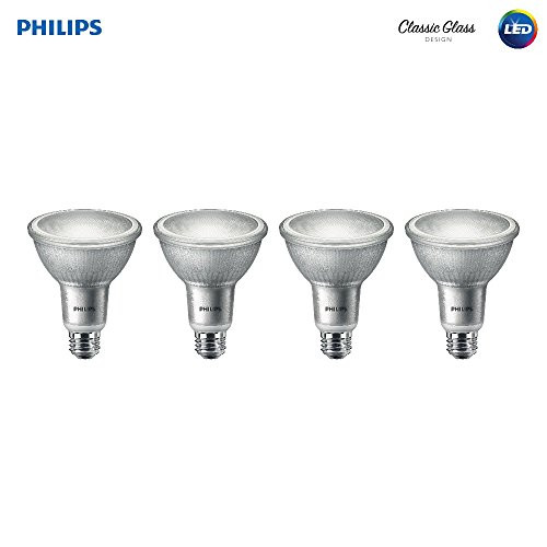 Philips LED Indoor/Outdoor Classic Glass Dimmable PAR30L 40-Degree Spot Light Bulb: 850-Lumen, 5000-Kelvin, 10-Watt (75-Watt Equivalent), E26 Base, Daylight, 4-Pack