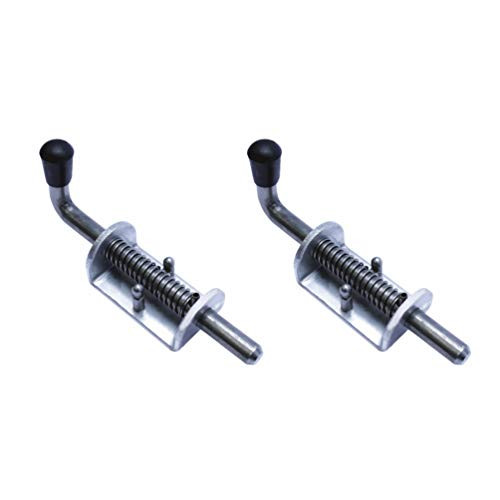 TCH Hardware 2 Pack Heavy Duty Aluminum Barrel Bolt Lock - Spring Loaded Locking Latch 6.5 Inch x 0.5 Rod with Grip - Gate Shed Door Tailgate Trailer Garage