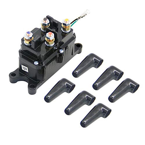 ZOOKOTO 12V/250A UTV/ATV Winch Solenoid Relay Contactor Beach Car Electric Winch Accessories Relay with Installation Instruction for 2000-5000lbs Winch