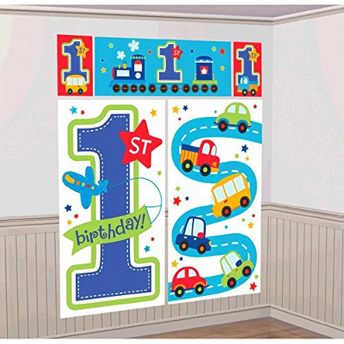 "All Aboard Boy" Scene Setters Wall Decorating Kit, Birthday