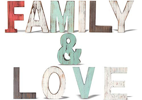 MEANT2TOBE Rustic Wood Family & Love Signs Home Décor |Freestanding Wooden Letters Cutouts for Home Décor|Multi-Color Wooden Signs |Decorative Word Signs|Multicolor Table Decor Centerpiece MEANT2TOBE Rustic Wood Family & Love Signs Home Décor |Freestanding Wooden Letters Cutouts for Home Décor|Multi-Color Wooden Signs |Decorative Word Signs|Multicolor Table Decor Centerpiece