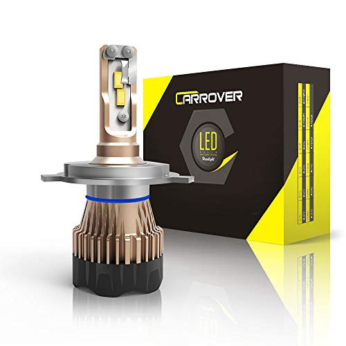 H4/9003/HB2 LED Motorcycle Headlight Bulbs, CAR ROVER 6000LM Extremely Bright 6000K CSP Chips Hi/Lo Beam Conversion Kit (Pack of 1)