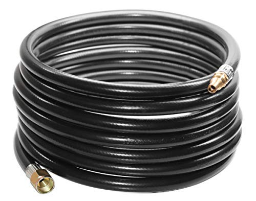 DOZYANT 18 FT RV Propane Quick Connect Hose for RV to Grill, BBQ Quick Release LP Gas Line for Camp Chef Stove, Pit Boss Burner - 3/8 Female Flare Fitting x 1/4 Full Flow Male Plug