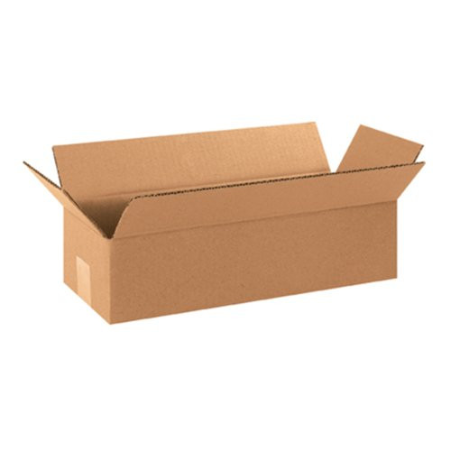 Aviditi 1244 Long Corrugated Box, 12" Length x 4" Width x 4" Height, Kraft (Bundle of 25)