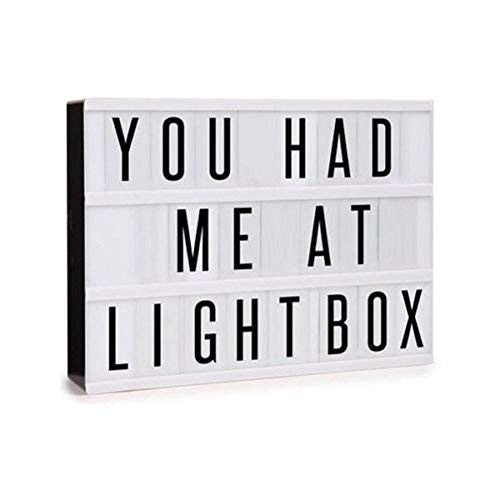 Lightess Cinema Light Box with Free Combination Letters and LED Light Message Board Lamp A4 Size, 90 Signs