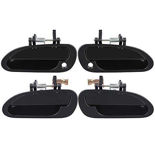 ECCPP Door Handles Exterior Outer Outside Front Rear Passenger Driver Side Replacement for 1998 1999 2000 2001 2002 Honda Accord Black(4pcs)