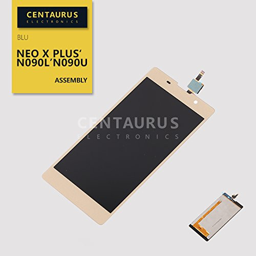 CENTAURUS Replacement for BLU Neo X Plus Assembly LCD Display Touch Screen Digitizer Glass Part Compatible with BLU Neo X Plus N090L N090U 5.5 inch (Gold)