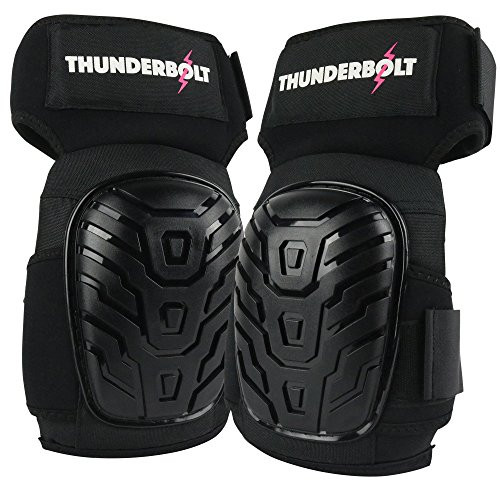 Knee Pads for Women by Thunderbolt with Heavy Duty Gel Cushion Perfect for Work, Construction, Flooring and Gardening with Adjustable Non-Slip Straps