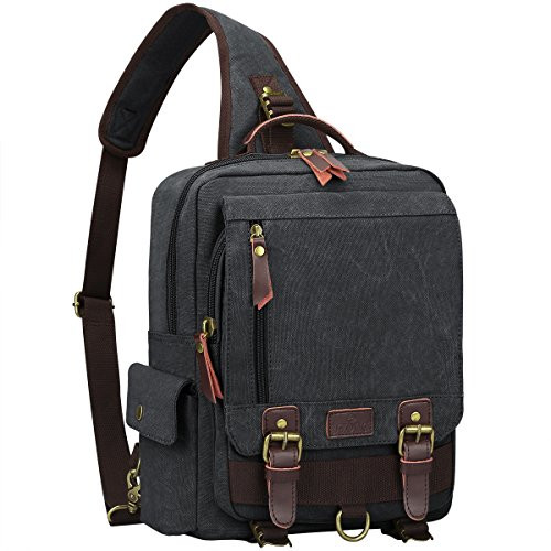 S-ZONE One Strap Sling Canvas Cross Body 13-inch Laptop Messenger Bag Travel Shoulder Backpack S-ZONE One Strap Sling Canvas Cross Body 13-inch Laptop Messenger Bag Travel Shoulder Backpack