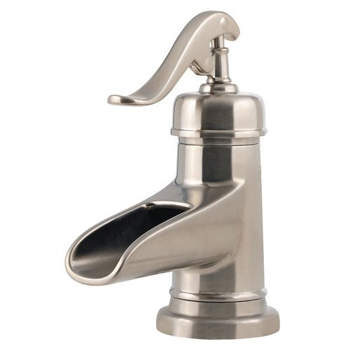 Wovier Waterfall Brushed Nickel Bathroom Sink Faucet,Single Handle Single Hole Vessel Lavatory Faucet,Basin Mixer Tap