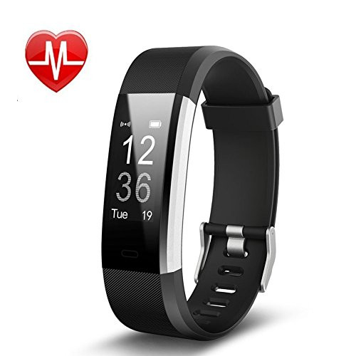 REDGO Fitness Tracker HR, Heart Rate Monitor Activity Tracker Watch with GPS Tracker, Step Counter, Sleep Monitor, IP67 Waterproof Bluetooth Pedometer Smart Wristband Bracelet for Android iOS, Black