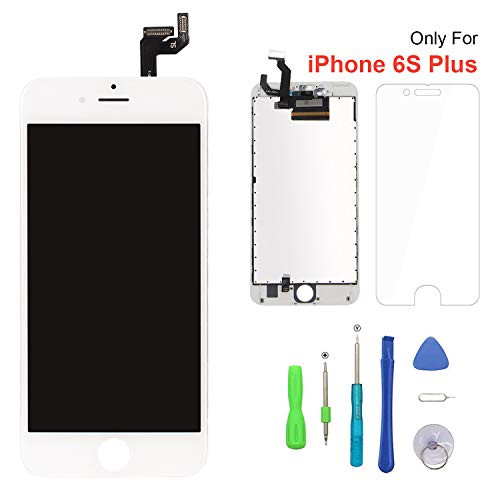 Screen Replacement for iPhone 6s Plus White 3D Touch Screen LCD Digitizer Replacement Frame Display Assembly Set with Repair Tool Kits(6s Plus, White)