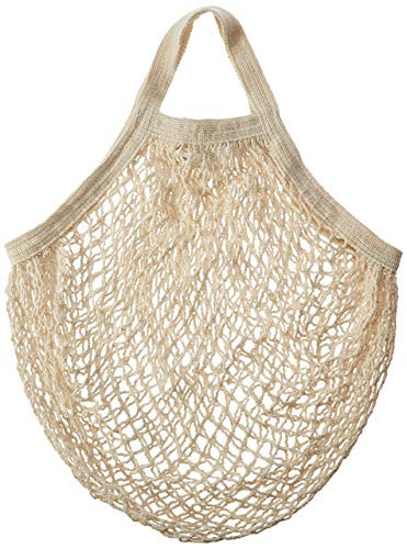 5-Pack String Shopping Bags, Tote Handle, Eco-Friendly, All-Cotton (Natural Color)