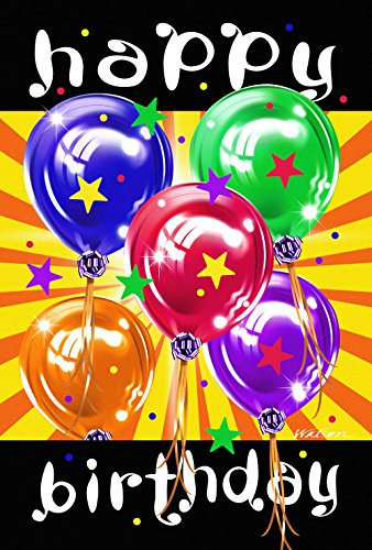 Toland Home Garden Birthday Balloons 28 x 40 Inch Decorative Happy Party Balloon Star House Flag
