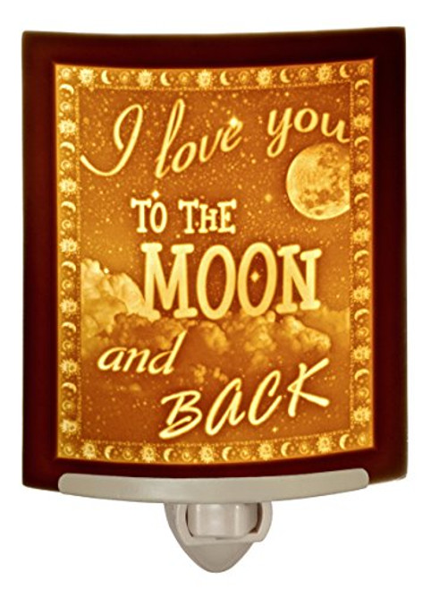 Love You to The Moon and Back - Curved Porcelain Lithophane Night Light Love You to The Moon and Back - Curved Porcelain Lithophane Night Light