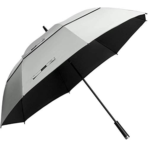 G4Free 62inch UV Protection Golf Umbrella Auto Open Vented Double Canopy Oversize Extra Large Windproof Sun Rain Umbrellas