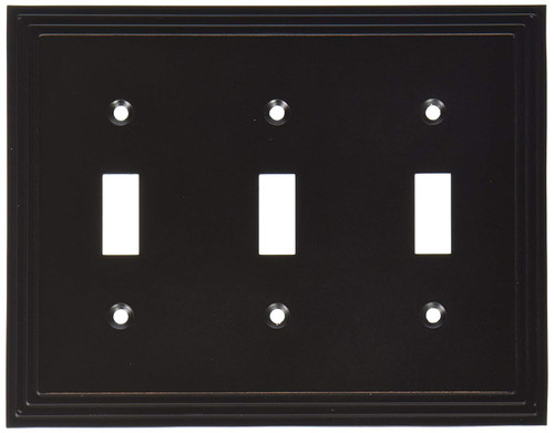 Amertac 84TTTVB 3 Toggle Steps Wallplate, Aged Bronze