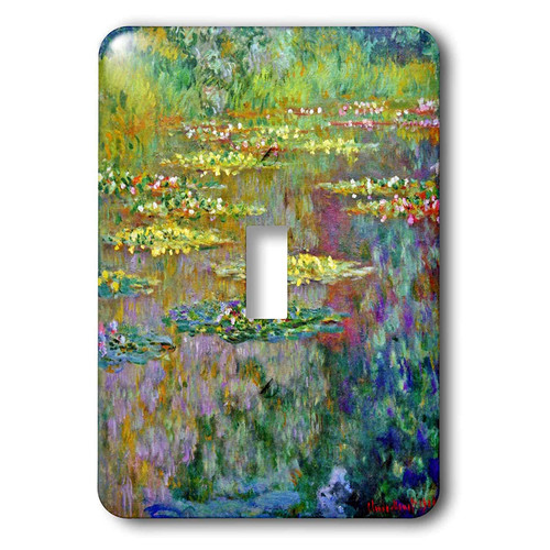 3D Rose lsp_155656_1 Water Lilies by Impressionist Artist Claude Monet-Waterlilies on Lake Famous Nature Impressionism-Single Toggle Switch
