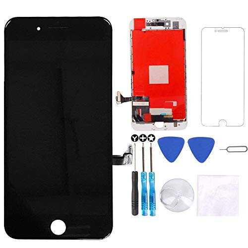 for iPhone 7 Plus Screen Replacement Black 5.5 inch, LCD Display 3D Touch Replace Screen Digitizer Assembly Full Set with Free Repair Tool Kits + Free Screen Protector