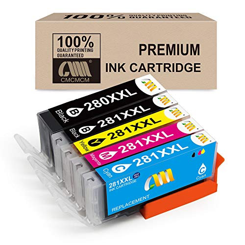 CMCMCM Compatible Ink Cartridge Replacement for Canon PGI-280XXL CLI-281XXL PGI 280 XXL CLI 281 XXL for PIXMA TR7520 TR8520 TS6120 TS6220 TS8120 TS8220 TS9120 TS9520 TS9521C Printer (5 Pack) CMCMCM Compatible Ink Cartridge Replacement for Canon PGI-280XXL CLI-281XXL PGI 280 XXL CLI 281 XXL for PIXMA TR7520 TR8520 TS6120 TS6220 TS8120 TS8220 TS9120 TS9520 TS9521C Printer (5 Pack)