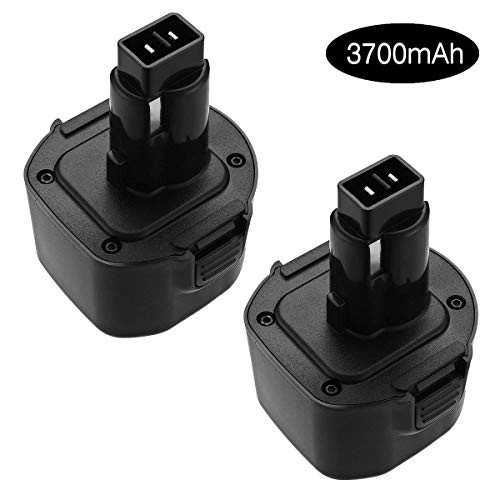 3700mAh Ni-MH DC9071 Replacement Battery for Dewalt 12v Battery DC9071 DE9037 DE9071 DE9074 DE9075 DW9071 DW9072 152250-27 397745-01 2-Pack