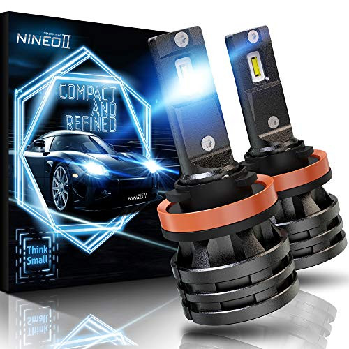 NINEO H11 LED Headlight Bulbs w/Small Size,10000LM 6500K Cool White CREE Chips H8 H9 All-in-One Conversion Kit