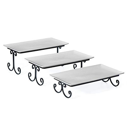 SRIWATANA Serving Platter and Tray, 3 Tier Serving Cake Tray Stand, Plate Rack for Food, Dessert Display