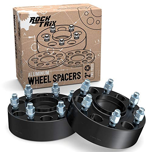 RockTrix 2pcs 1.5 inch - Hubcentric 6x135 Wheel Spacers with 14x2 studs for 6-Lug Ford Expedition F150 F-150 Lincoln Navigator Mark LT Black Adapters