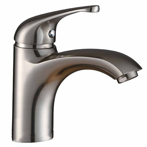 Greenspring Single Handle Bathroom Sink Faucet with Edged Spout One Hole Deck Mount Lavatory Commercial,Brushed Nickel