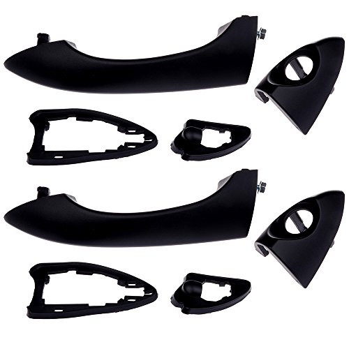 ECCPP Door Handles Exterior Outside Outer Front Rear Driver Side Replacement for 2000-2006 BMW X5 Black(2pcs)