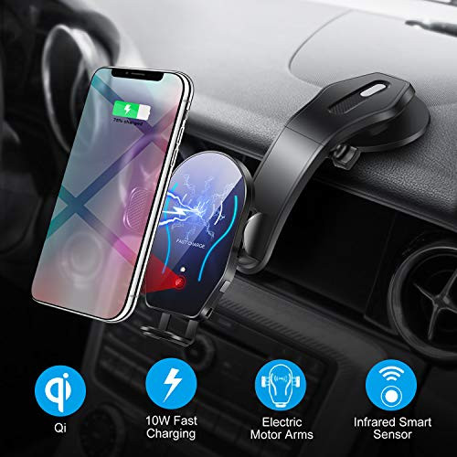 UPSTONE Wireless Car Charger Mount,Automatic Infrared Smart Sensor Clamping Qi 10W 7.5W Fast Charging,Universal Adjustable Dashboard Cell Phone Wireless Charging Air Vent Holder UPSTONE Wireless Car Charger Mount,Automatic Infrared Smart Sensor Clamping Qi 10W 7.5W Fast Charging,Universal Adjustable Dashboard Cell Phone Wireless Charging Air Vent Holder